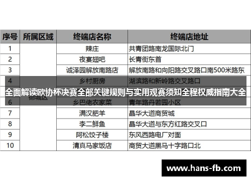 全面解读欧协杯决赛全部关键规则与实用观赛须知全程权威指南大全